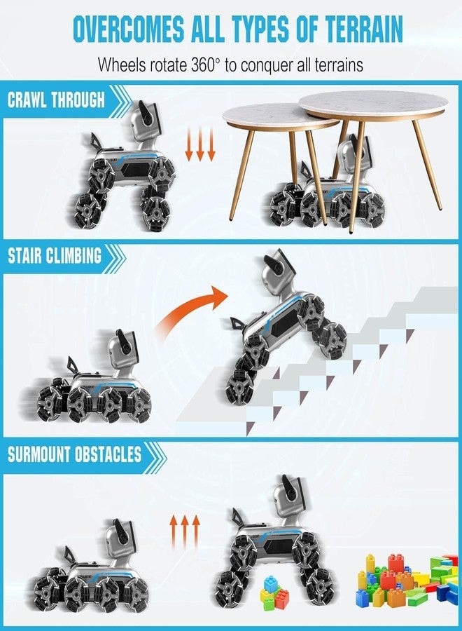 RAHU Remote Control Robot Dog Toy for Kids,2.4Ghz 8WD Gesture Sensing Stunt Rc Cars with Music & Light,Children Birthday Gift for 6 7 8 9 10 11 12 Years Old Boys - Image 3